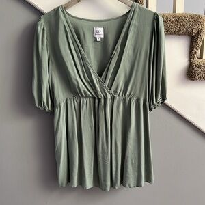 NWOT Sage Maternity Puff Sleeve Wrap Top